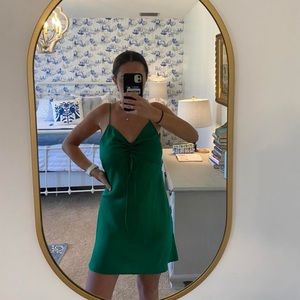Zara silk emerald green dress. Tags on never worn.